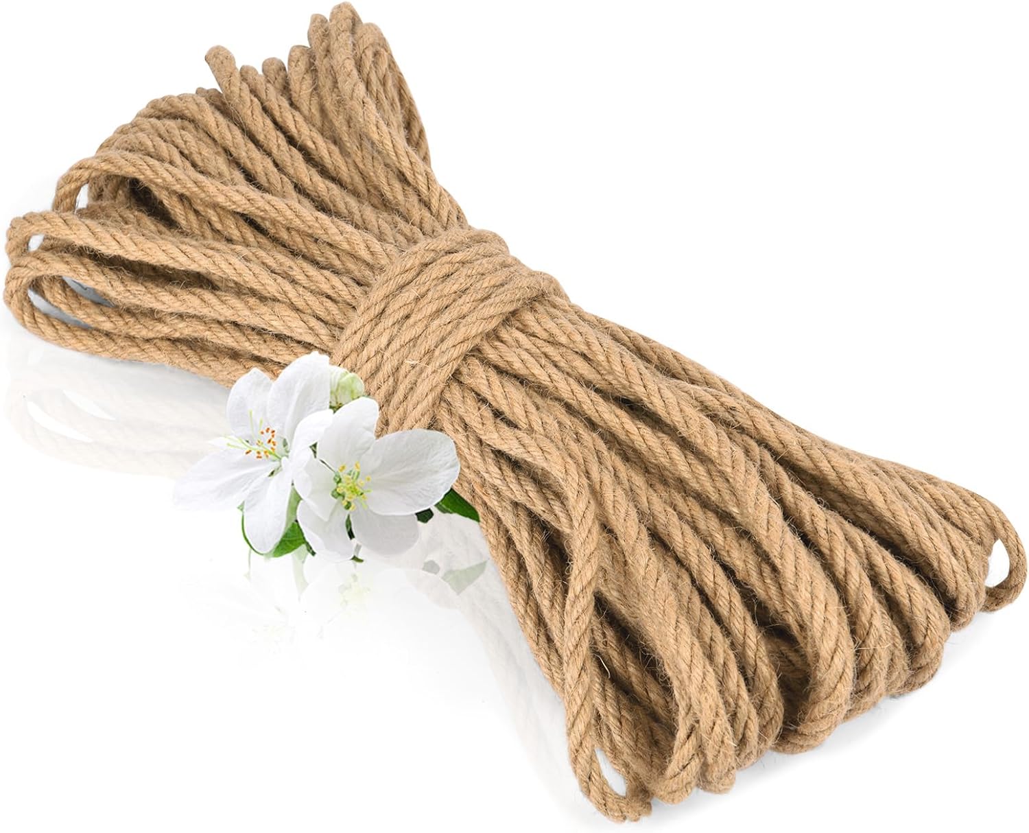 Detalle de VSSHE 10m Jute Rope – 8mm Thick Natural Braided Jute Twine (Brown)