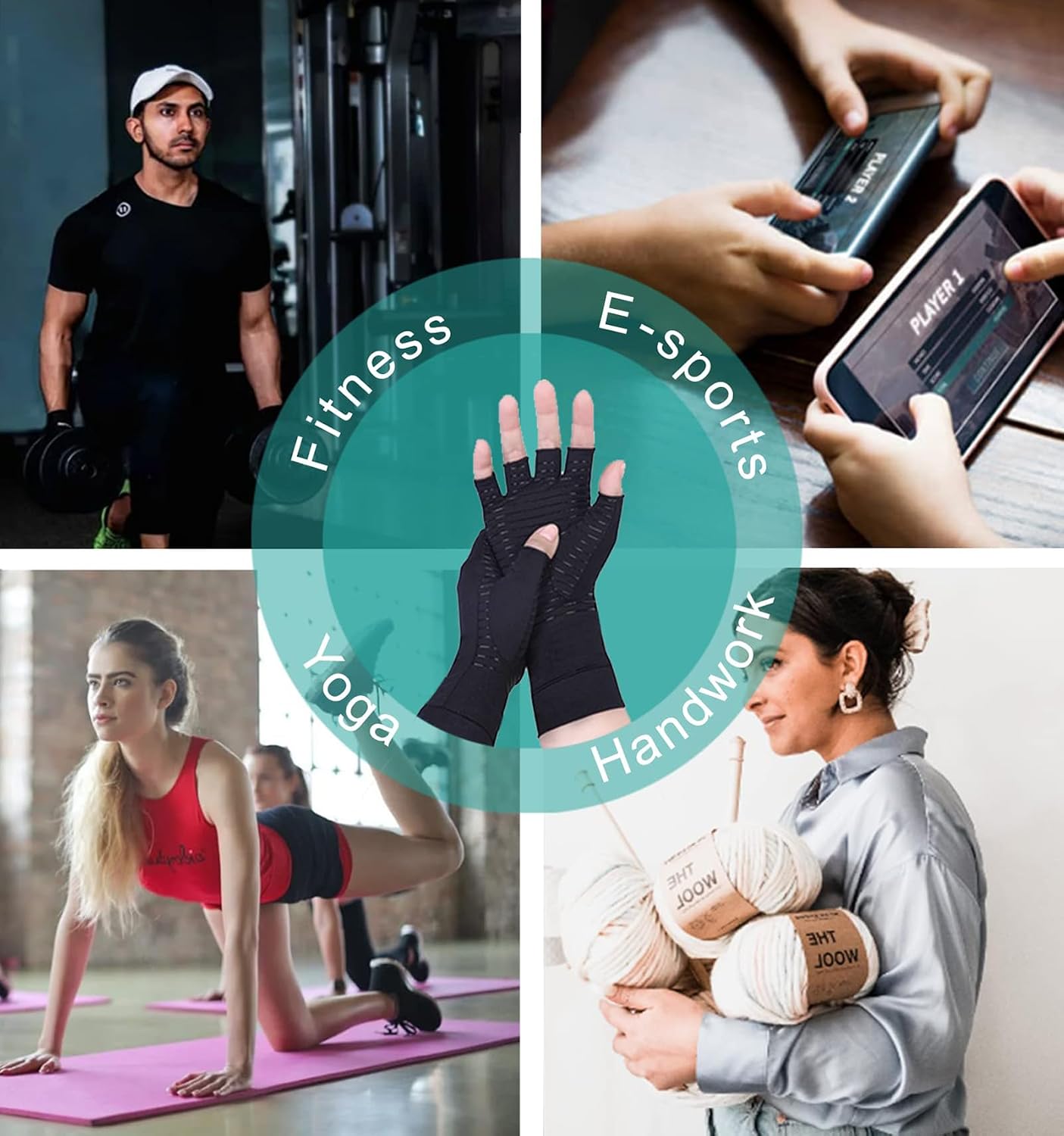 Thumbnail 5 de AovYoo Copper Arthritis Compression Gloves S