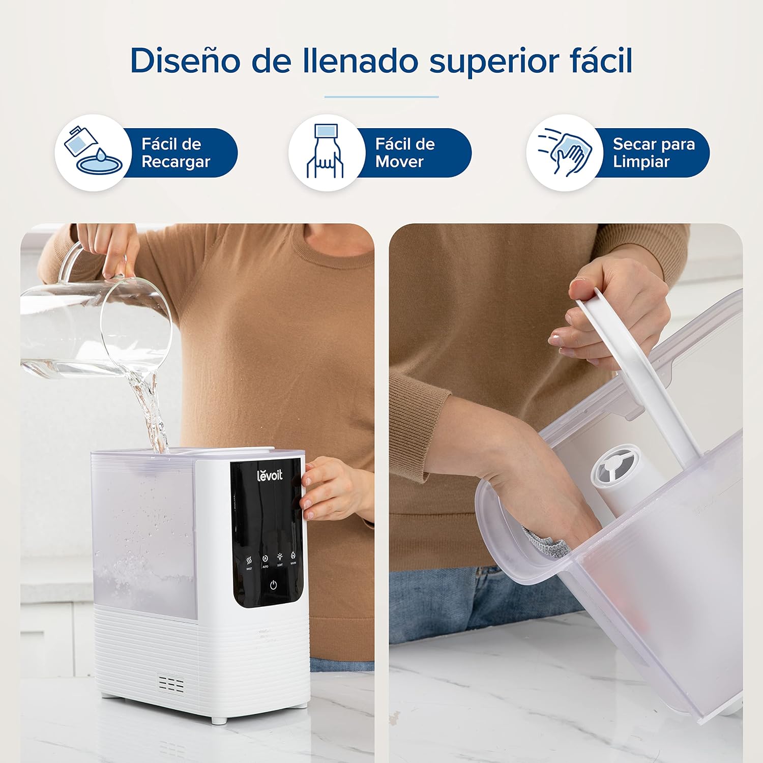 Detalle 2 de LEVOIT OasisMist Humidificador inteligente 4.5L