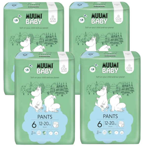 Detalle de Moomin Baby Braga Pañales Talla 6 (12-20 kg) 4x36 uds – Pack Ahorro