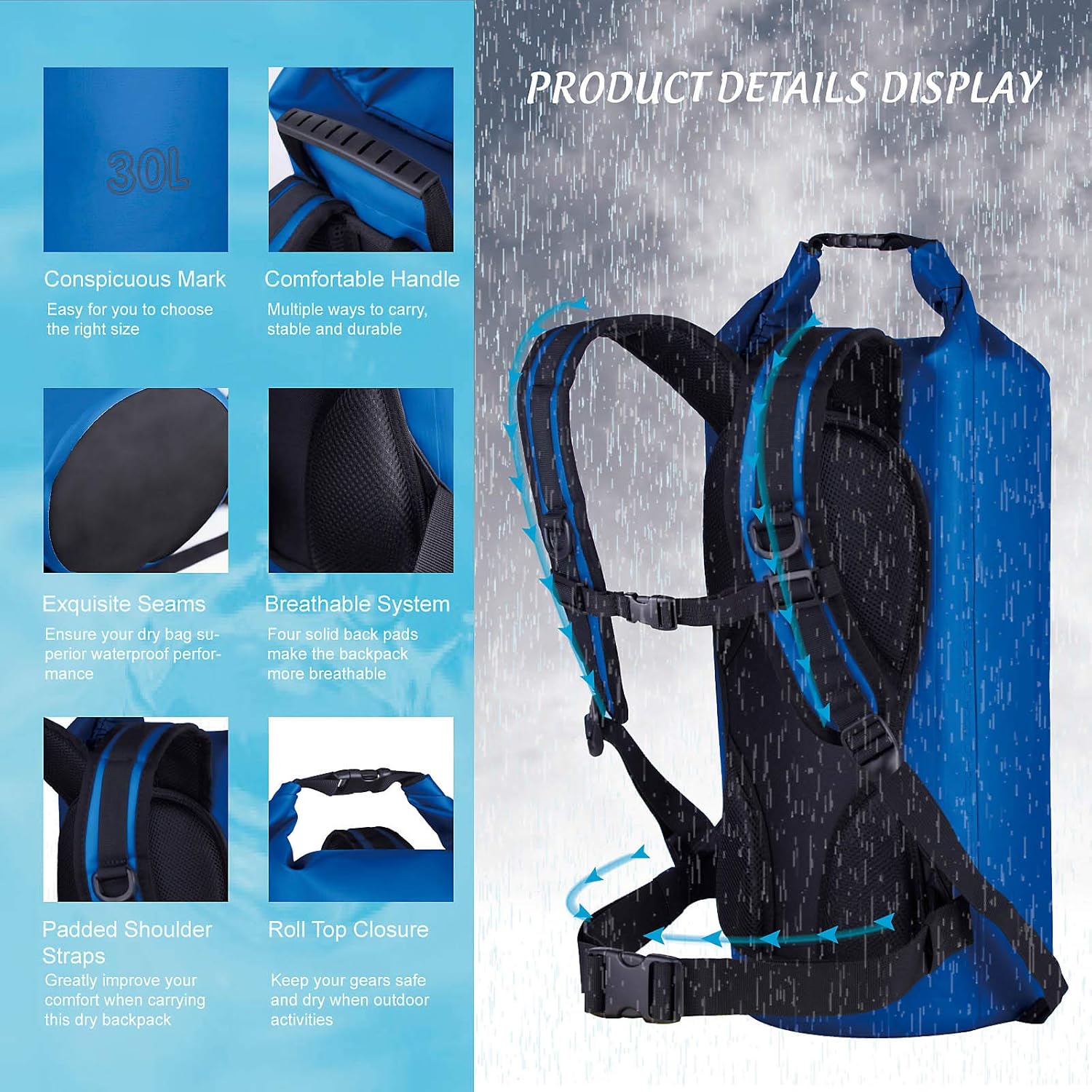 Thumbnail 1 de IDRYBAG Dry Bags for Kayaking Waterproof 2L–20L: Lightweight, Floating Dry Sack for Outdoor Adventures