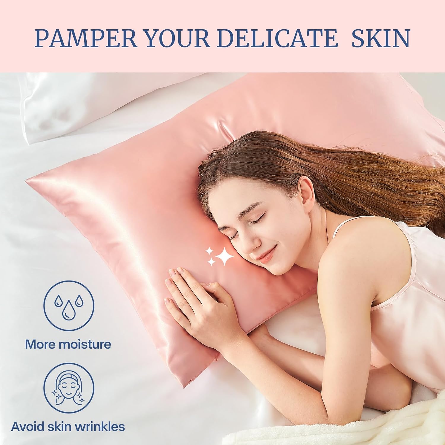 Detalle de BEDELITE Satin Pillowcases, 20 x 26 Inch