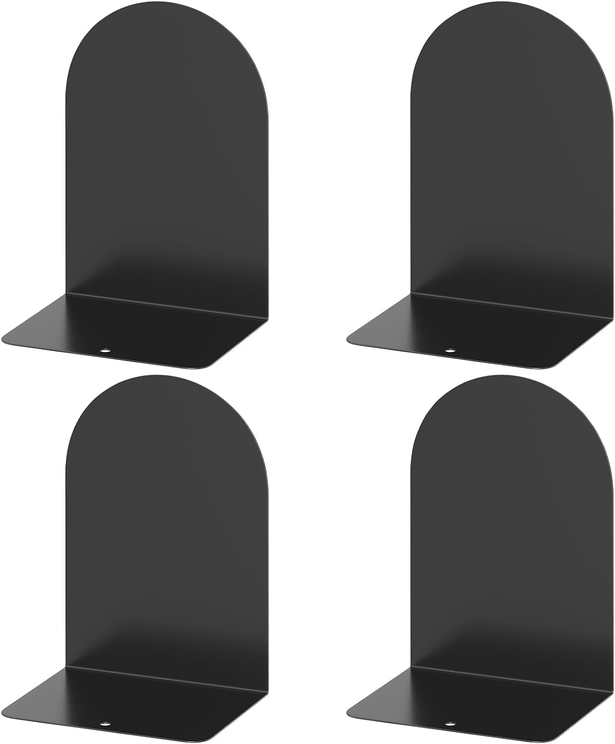 Thumbnail 6 de Deefongo Book Ends: 4 Pair White Metal Bookends for Heavy Volumes