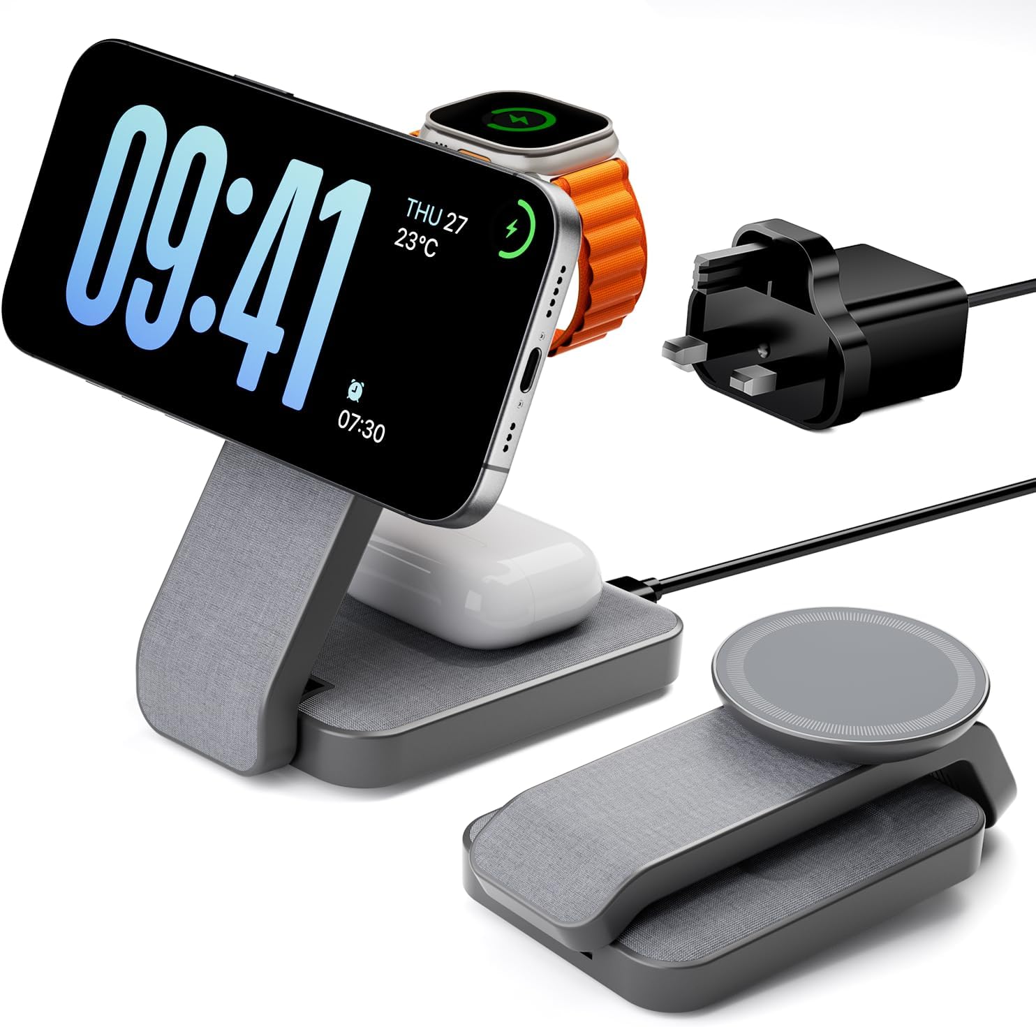 Detalle de Eazpower 3 in 1 Wireless Charging Station for Apple Devices