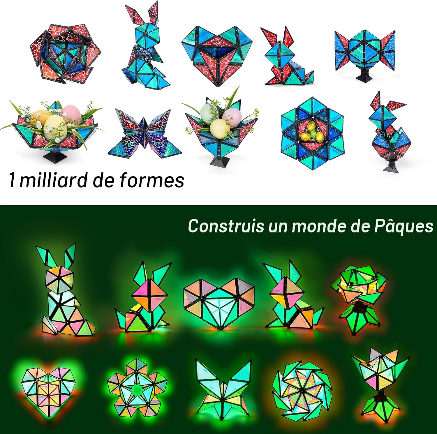 Detalle de TOSY Magnet Pyramid Glow – 12 pièces, 243 aimants