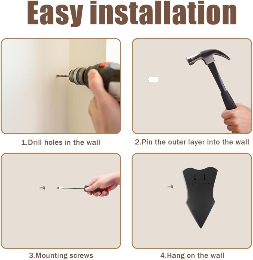 Thumbnail 2 de MiOYOOW Sword Wall Mount Display — Solid Wood Wall-Mounted Sword Stand with Adjustable Hooks