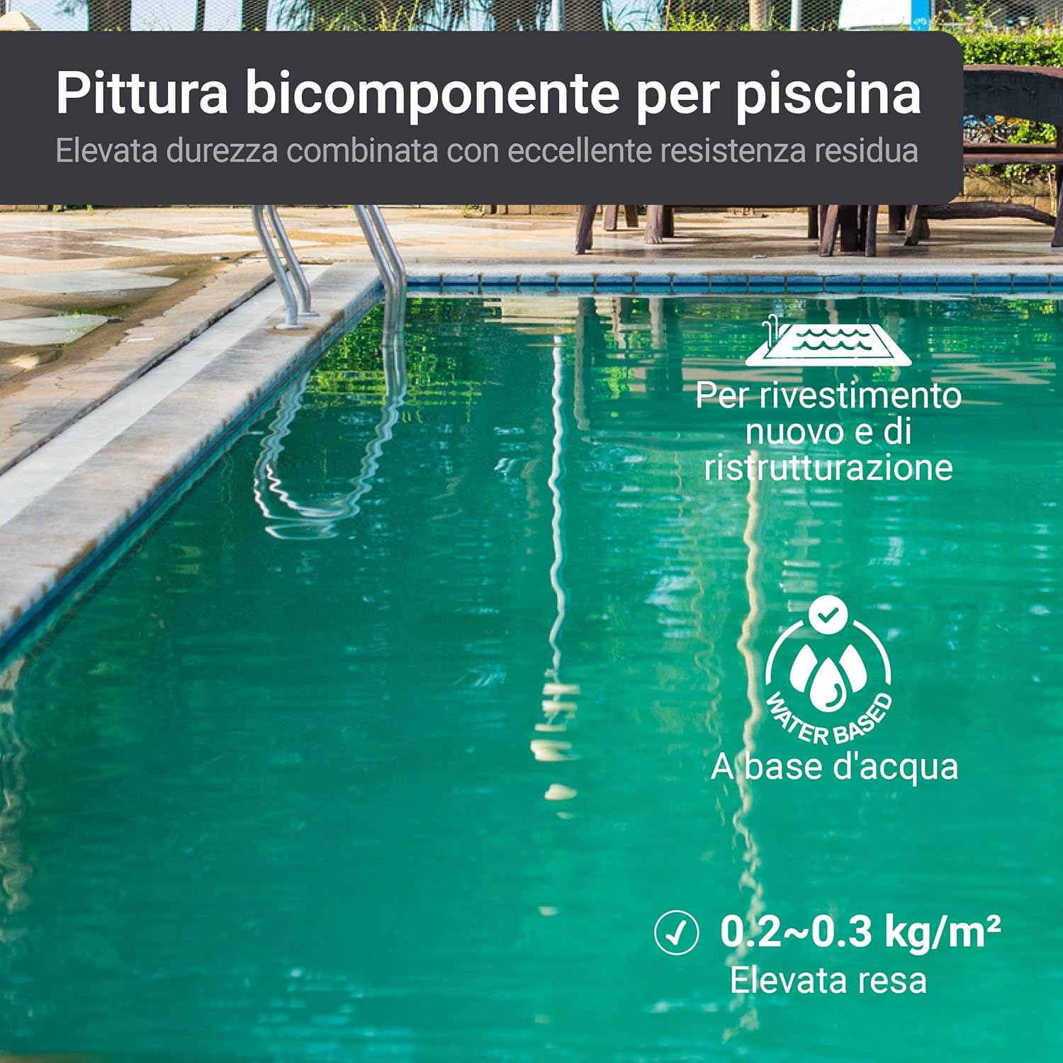 Detalle 1 de WO-WE Pittura per Piscina 5KG RAL 9010