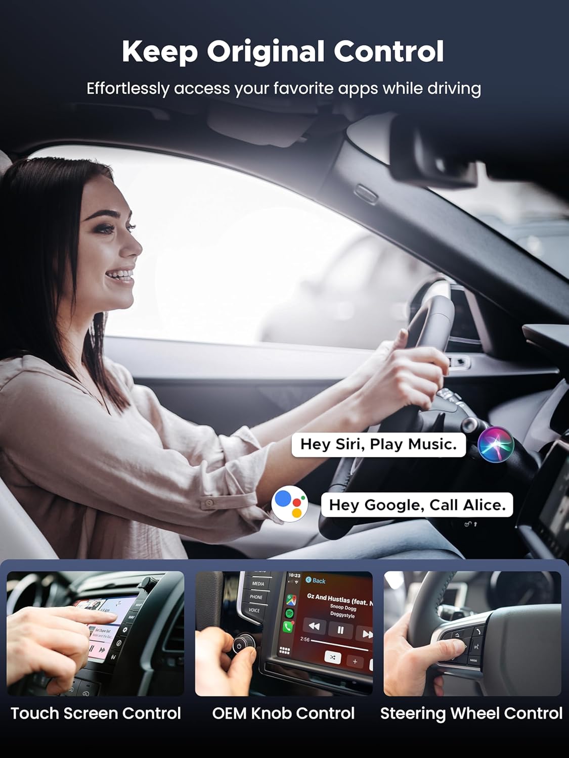 Thumbnail 5 de 4-in-1 Wireless CarPlay Adapter (Magic Video AI Box) for Netflix/YouTube/TikTok + TF Card — Dual Band Wi‑Fi, AutoLink Pro