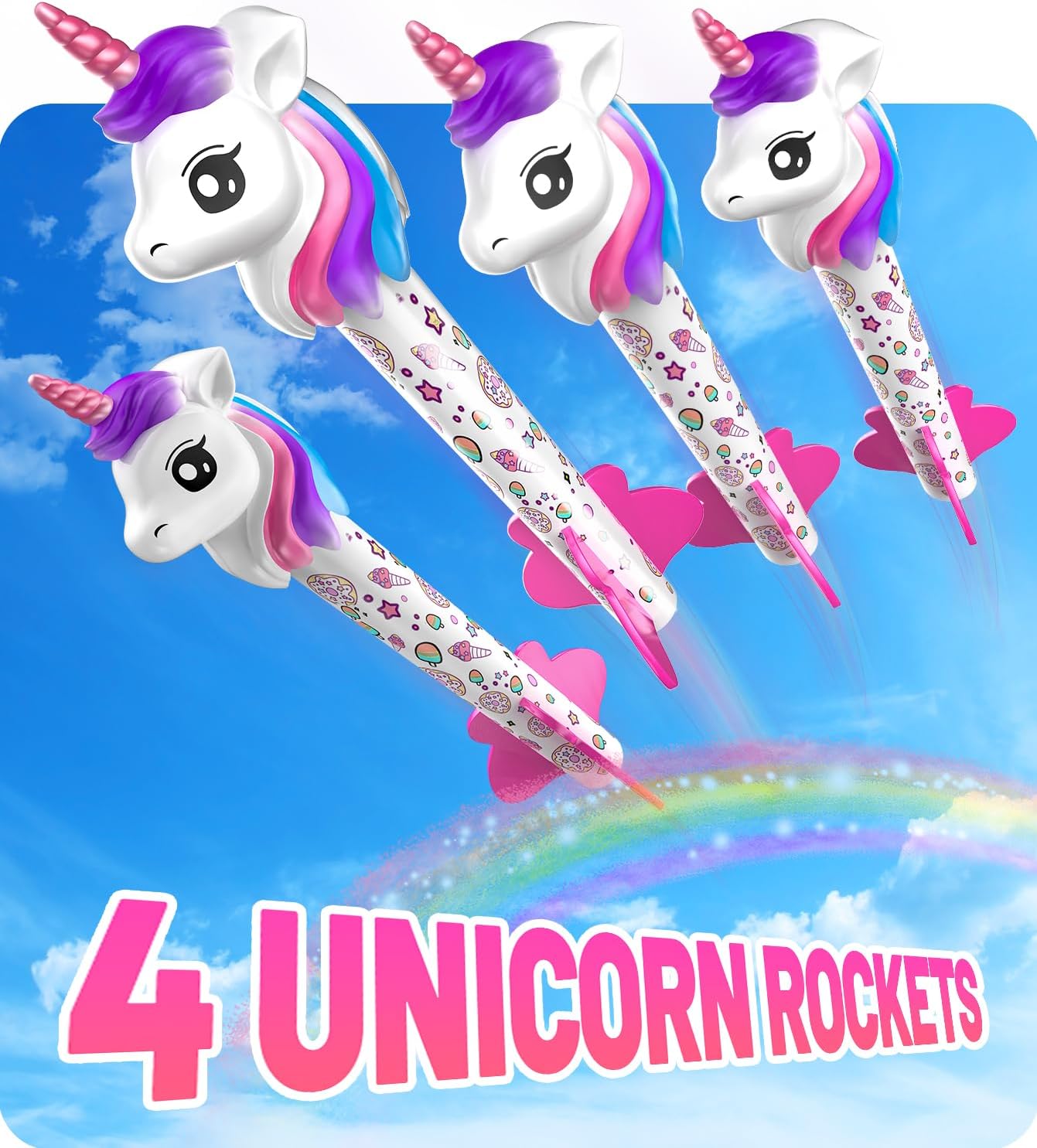 Thumbnail 2 de Beefunni Unicorn Rocket Launcher for Kids: 4 Unicorn Rockets, All-Weather Indoor/Outdoor Fun