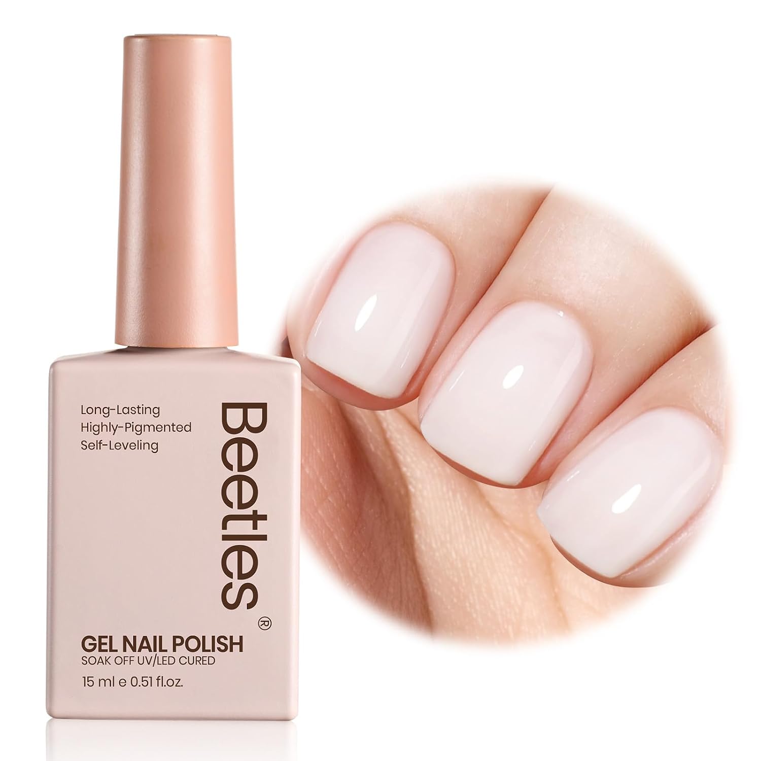 Detalle de Beetles Milky White Gel Nail Polish 15ml ๐