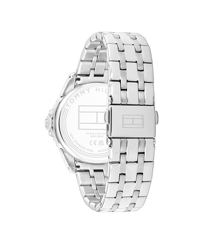 Detalle de Tommy Hilfiger Orologio con Movimento al Quarzo a Tre Lancette per i Giovani, cinturino in acciaio inox argentato – 1720049, Dark Blue