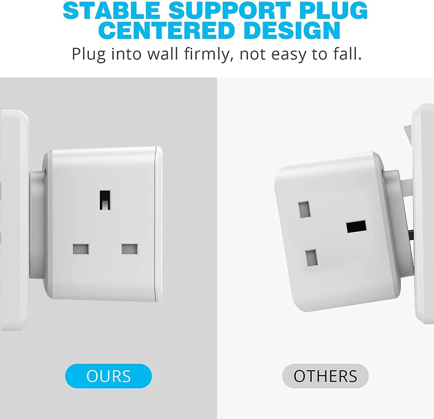 Thumbnail 4 de VINTAR Plug Adaptor with 2 USB and 3-way UK 13A socket extension (White)