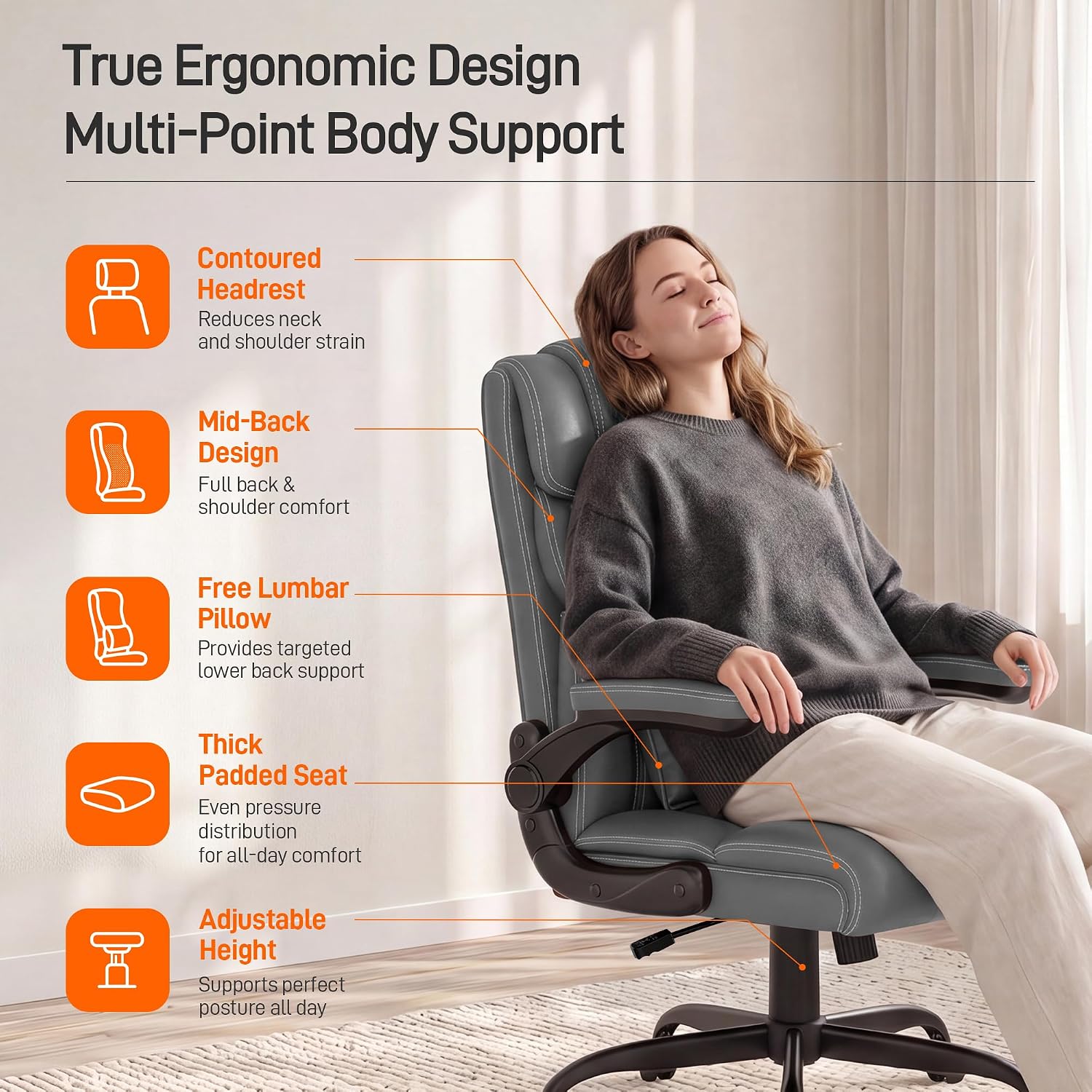 Detalle de Office Chair with 300-Pound Capacity