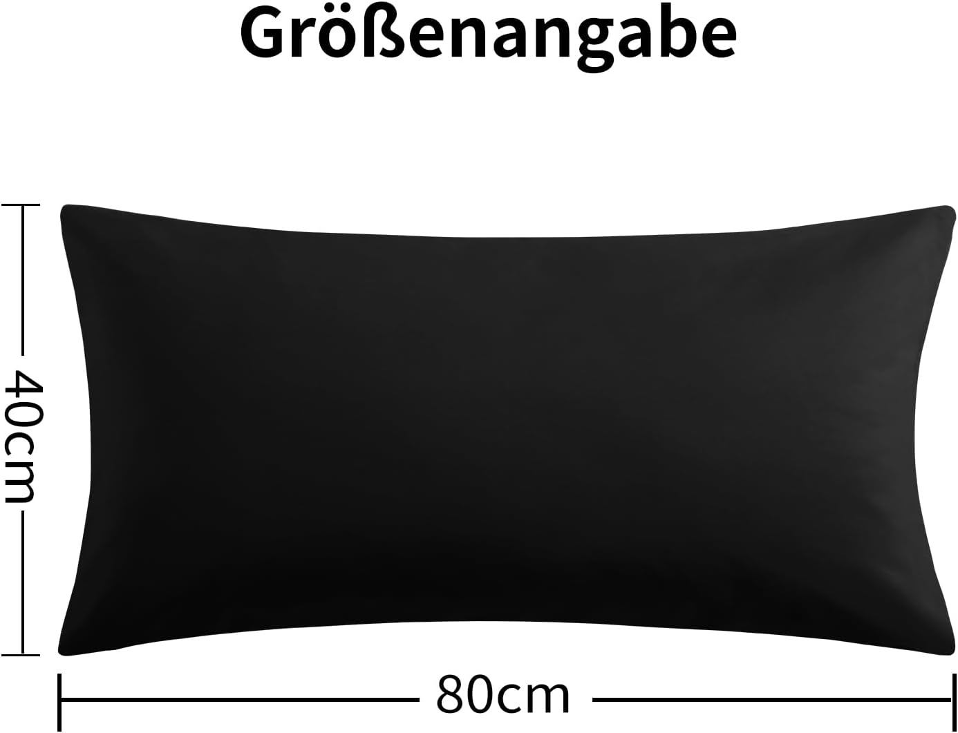 Thumbnail 6 de RUIKASI Kissenbezug 40 x 80 Schwarz 2er-Set Kissenbezug