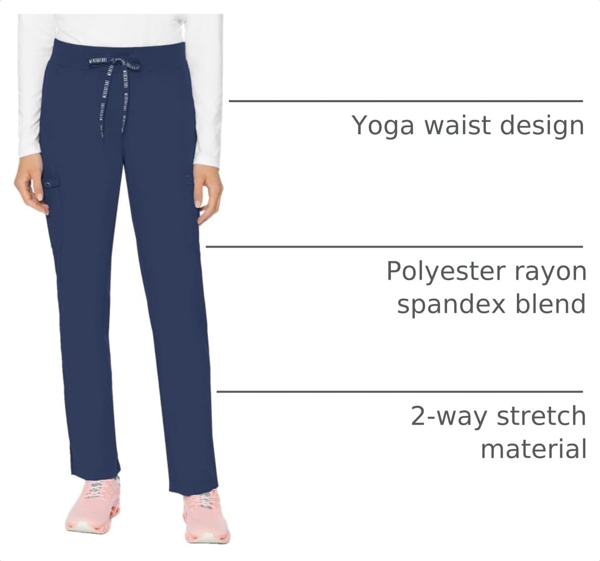 Detalle 2 de Med Couture MC7725 Touch Scrub Pants for Women, 6 Pockets, Mid-Rise