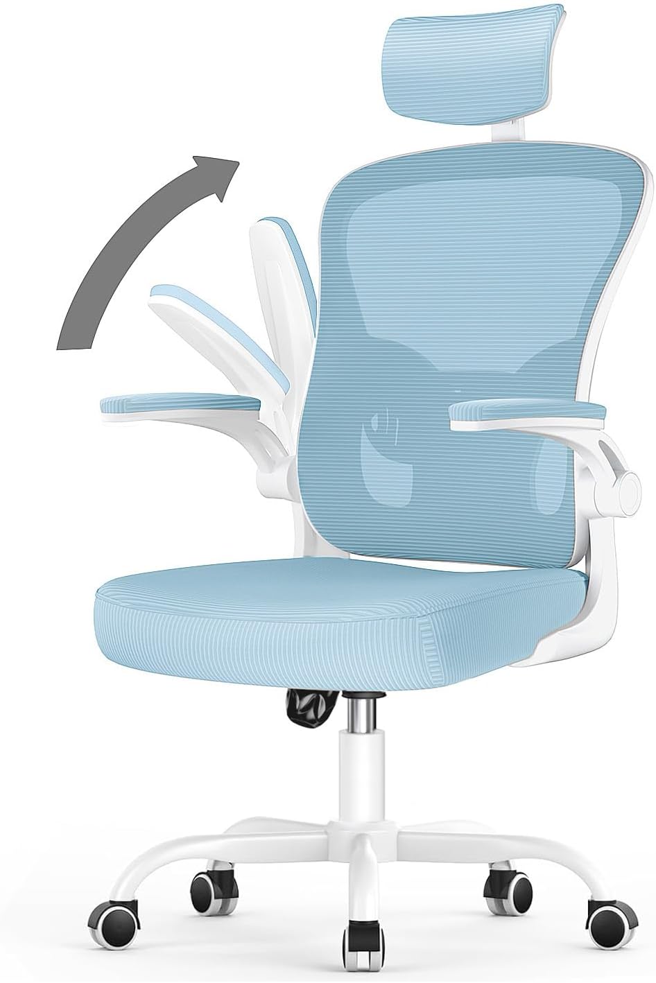 Detalle de naspaluro Ergonomische bureaustoel met mesh rugleuning en verstelbare hoofdsteun