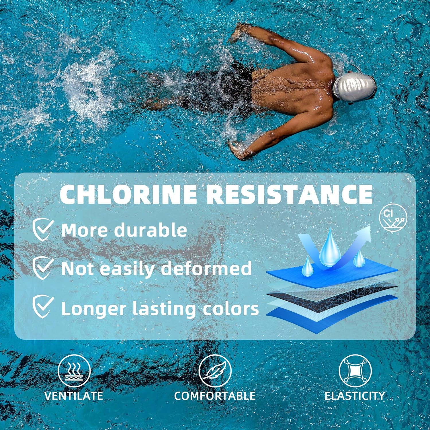 Thumbnail 5 de AMZSPORT Maillot de Bain Homme Short de Bain à Séchage Rapide avec Cordon de Serrage