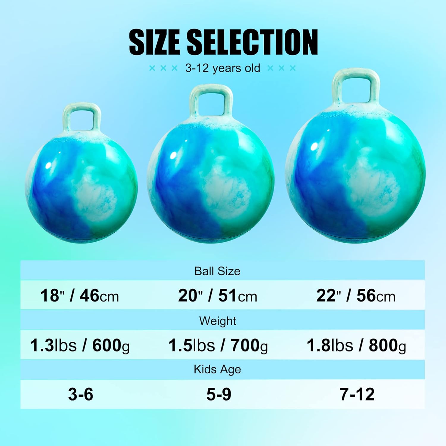 Thumbnail 4 de INPODAK Hopper Ball 18 Inch with Handle for Kids (Ages 3–6) – Bouncy Ball Toy with Pump and Gift Box