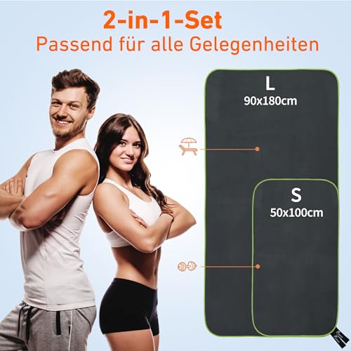 Thumbnail 4 de Jokisa Mikrofaser Handtuch-Set 2 Stück (180x90 cm + 100x50 cm) – Schnell trocknend, vielseitig einsetzbar