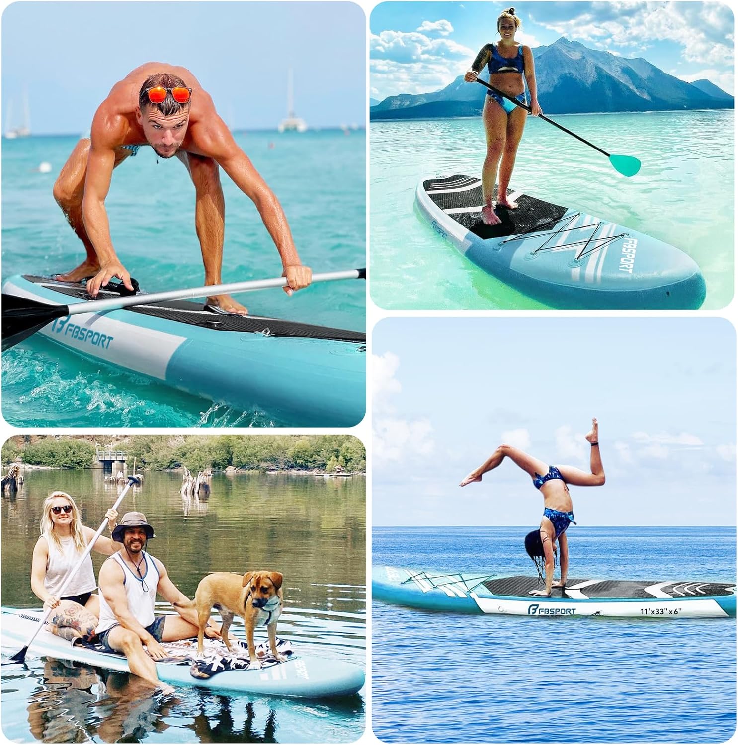 Thumbnail 6 de FBSPORT Aufblasbares SUP Board – Stand Up Paddling Board mit verstellbarem Aluminium-Paddel, Pumpe und Komplettset