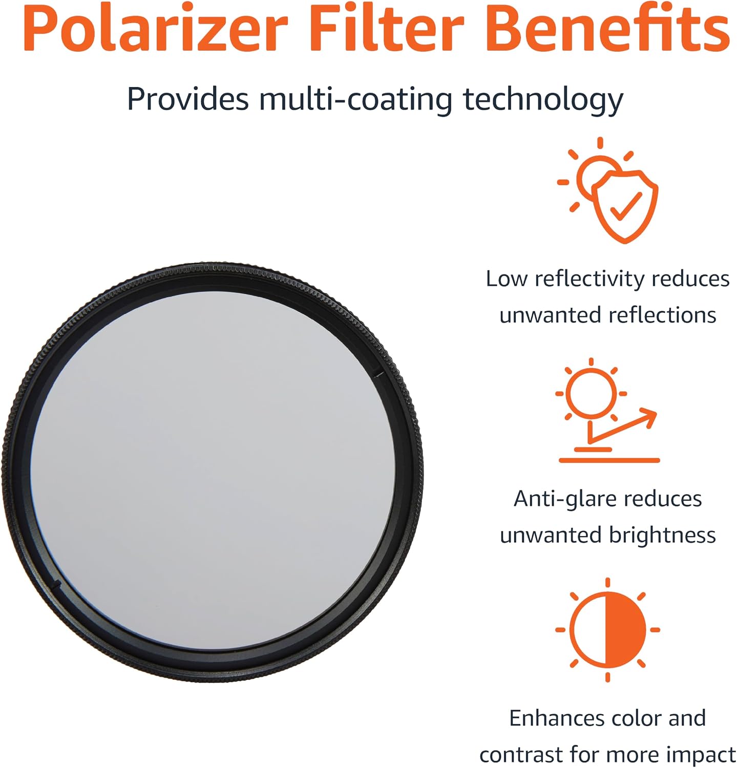 Detalle 2 de Amazon Basics 55mm circular polariser protection filter for deeper colours and reduced glare
