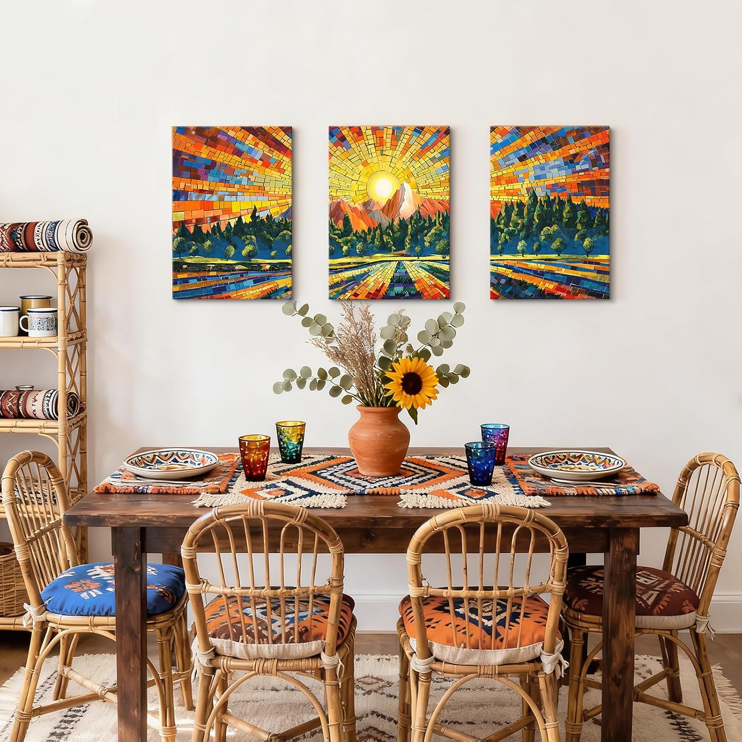Thumbnail 2 de Wooden Framed Canvas Wall Art Set 120cm