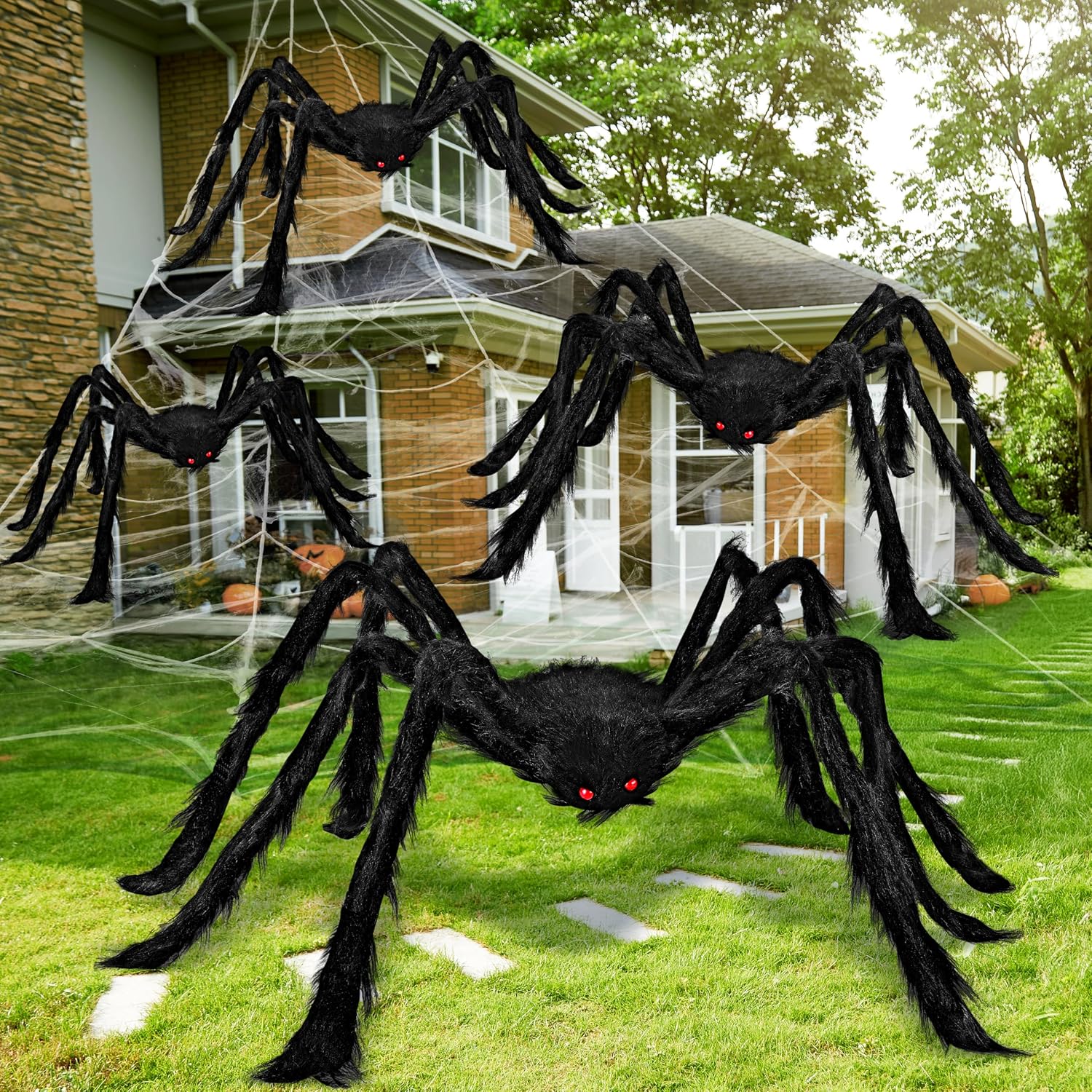 Detalle de JOYIN 10542 Halloween Spider Decorations, 4-Pack in Four Sizes
