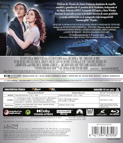 Thumbnail 1 de Titanic (4K UHD + Blu‑ray + Blu‑ray Extras) — Divisa Films