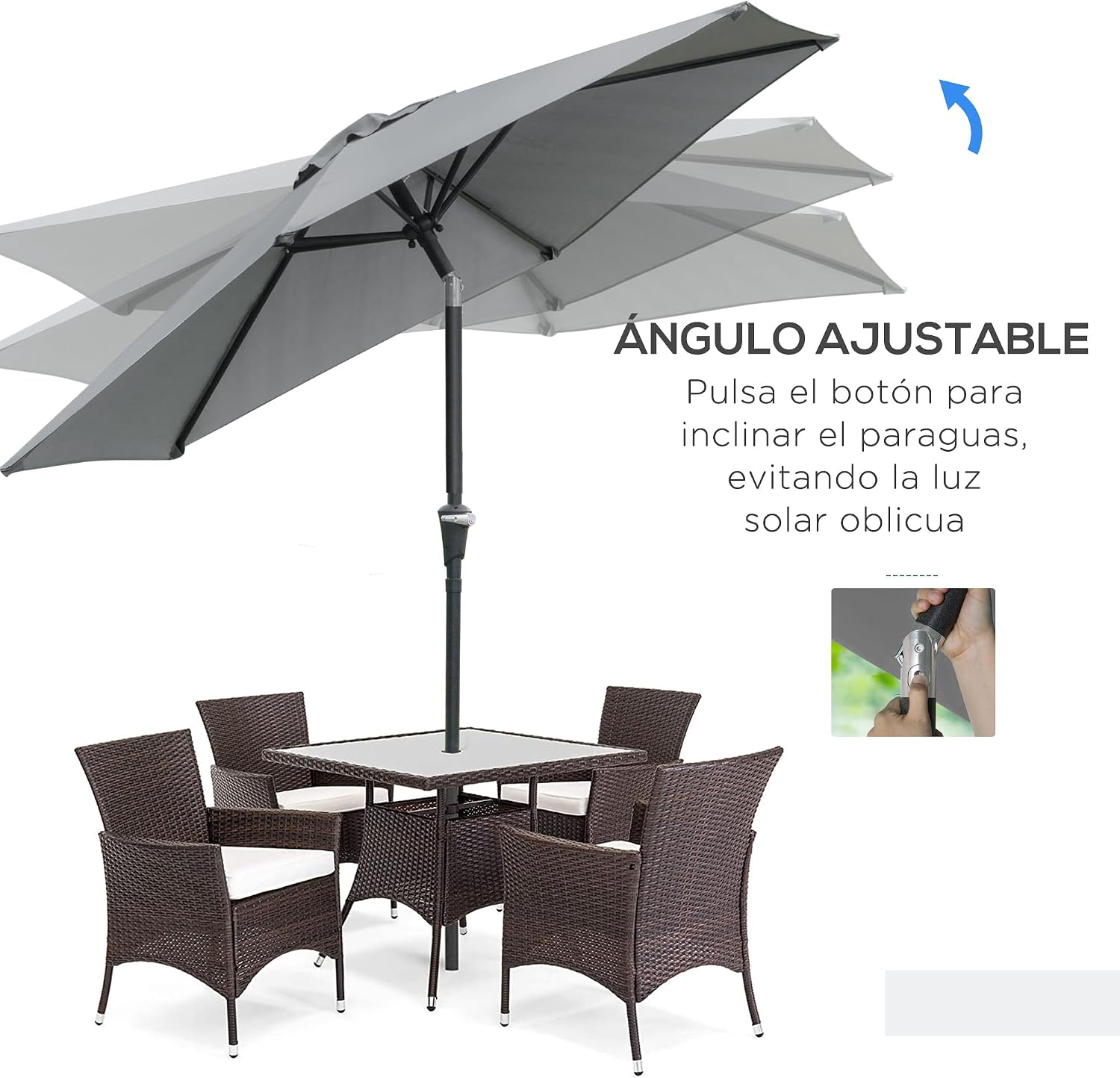 Detalle 2 de Outsunny Sombrilla Terraza Ø230 cm