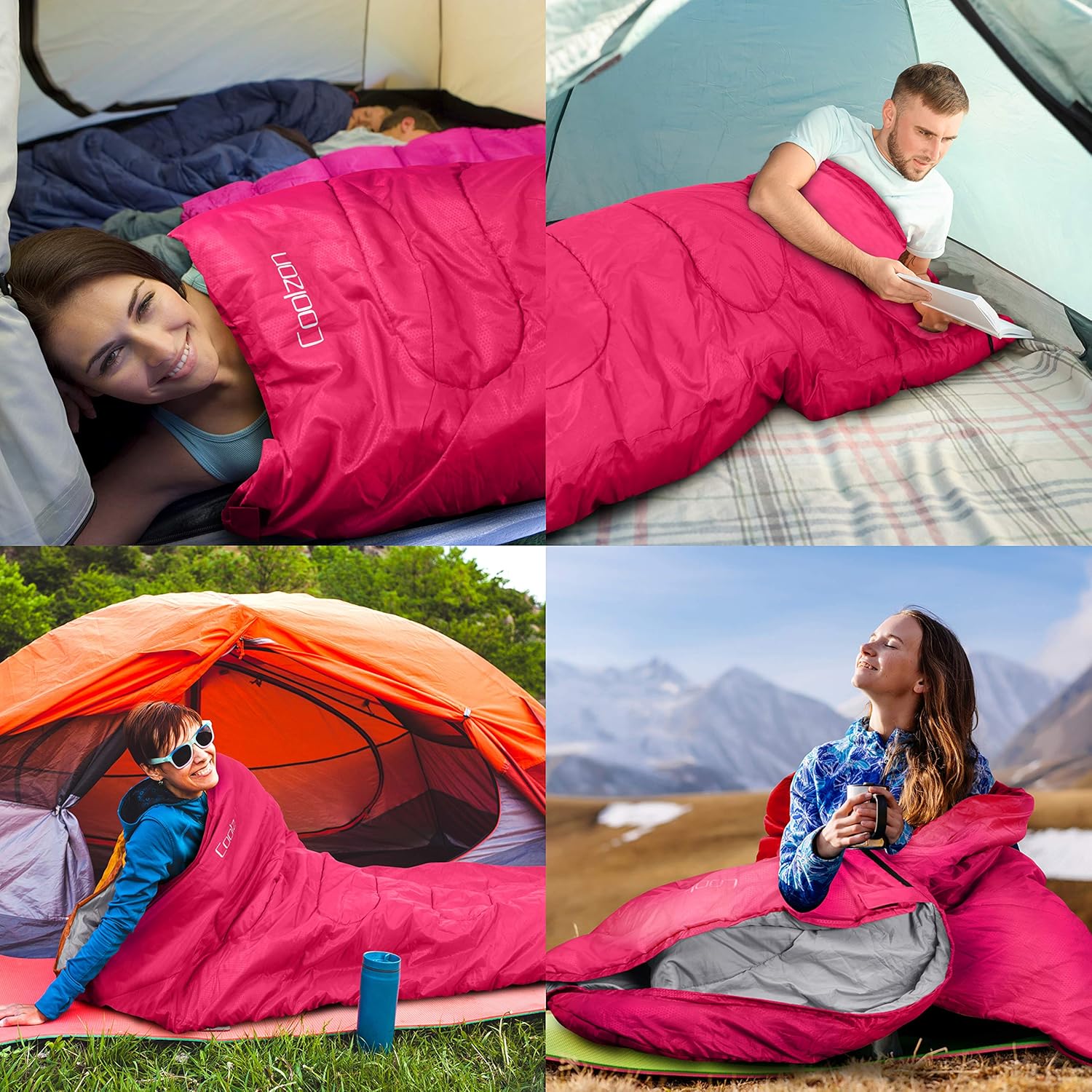Thumbnail 6 de Coolzon Schlafsack Outdoor 3-4 Jahreszeiten per Adulti – Comforte ultraleicht, compressione rapida, tessuto morbido
