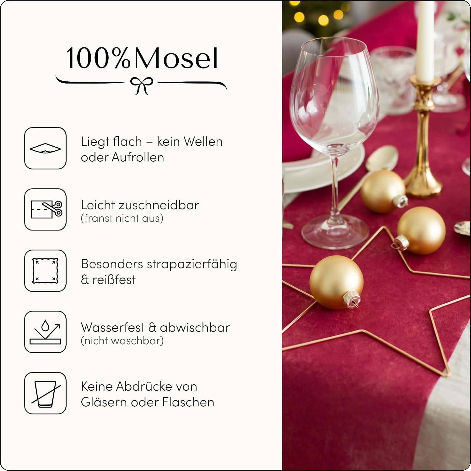 Thumbnail 5 de 100%Mosel Vlies Tischläufer 30 cm