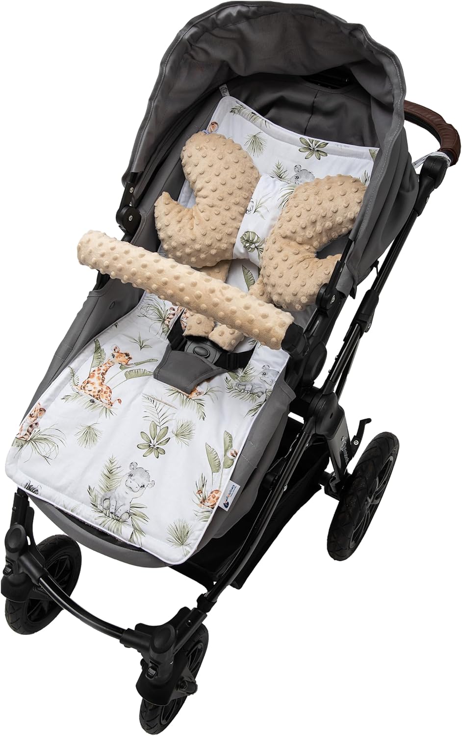 Thumbnail 2 de Medi Partners réducteur de siège poussette 78 x 35 cm double face minky/coton (Safari, beige)