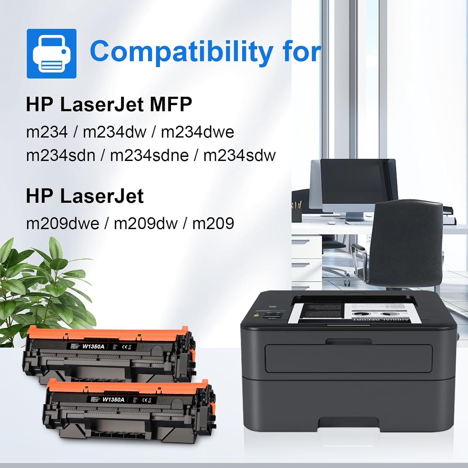 Thumbnail 1 de MyCartridge 135A W1350A ricambio toner nero 2 pezzi per HP LaserJet (senza chip) 135X W1350X