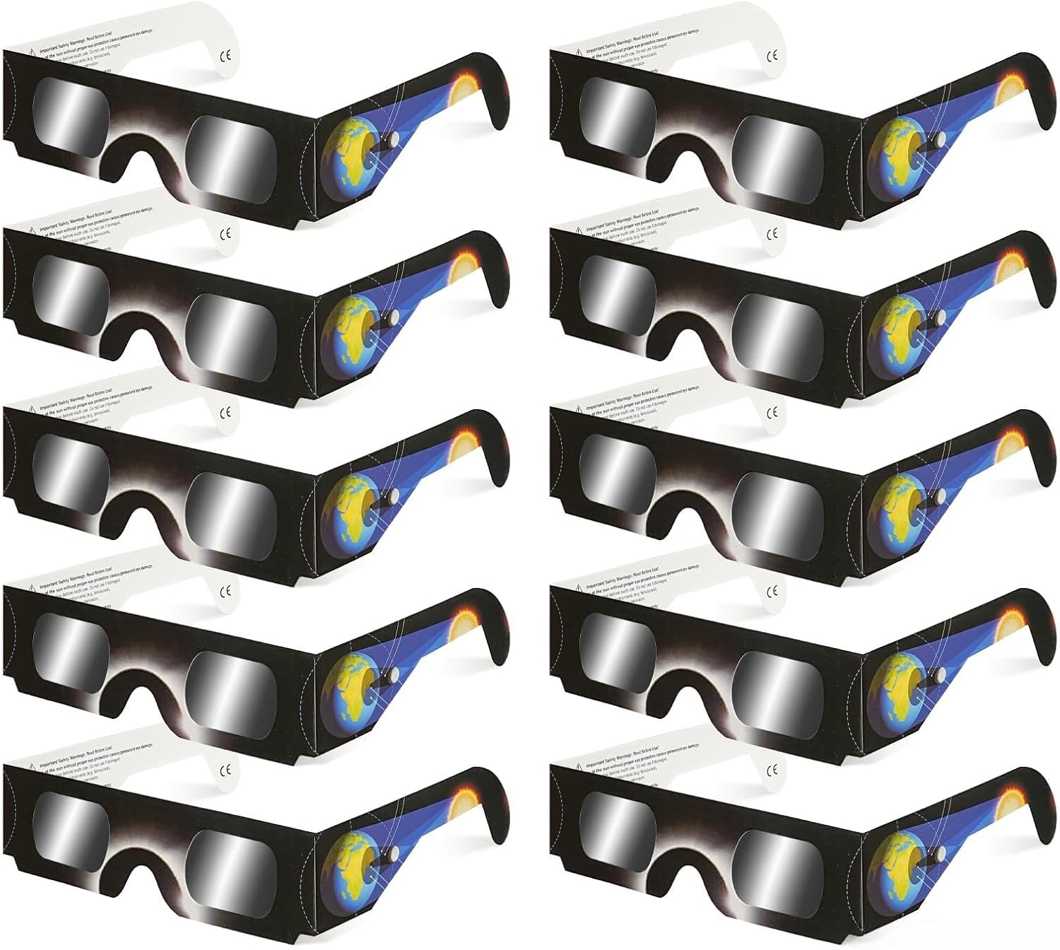 Detalle de QIWEI Gafas para eclipse solar QW-SOZ4 (pack de 4), certificadas EN ISO 12312-2