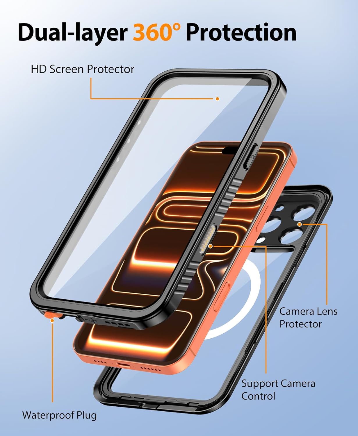 Thumbnail 6 de Beeasy Waterproof MagSafe Case for iPhone 17 Pro Max (6.9”) with Built-in Screen & Camera Protectors