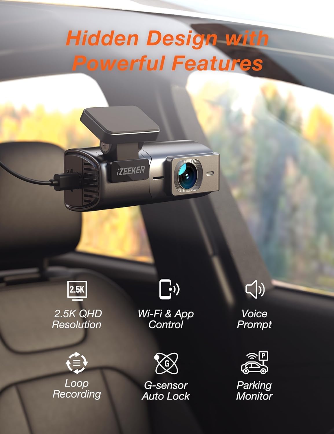 Detalle 2 de iZEEKER 1440P Dash Cam 2.5K