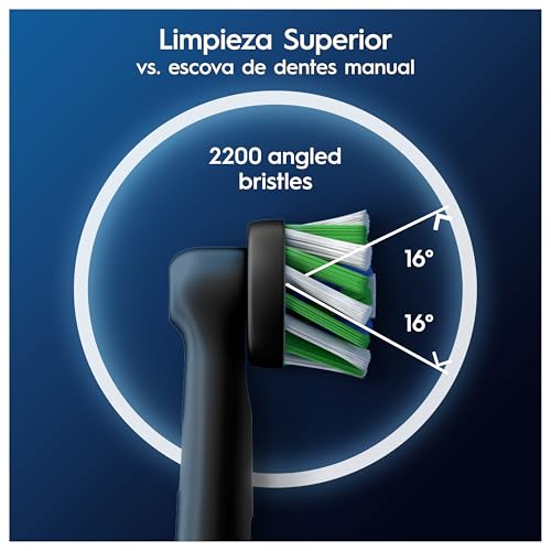 Detalle de Oral-B Pro CrossAction Cabezales de Recambio Originales (Negro) Pack de 12 para cepillo Oral-B Pro