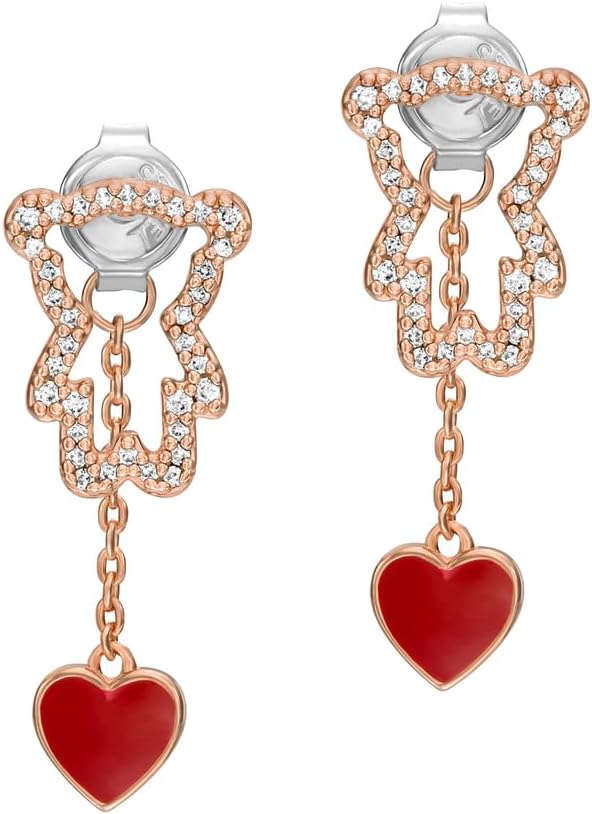 Thumbnail 4 de EMPORIO ARMANI boucles d’oreilles en laiton or rose à fermoir poteau