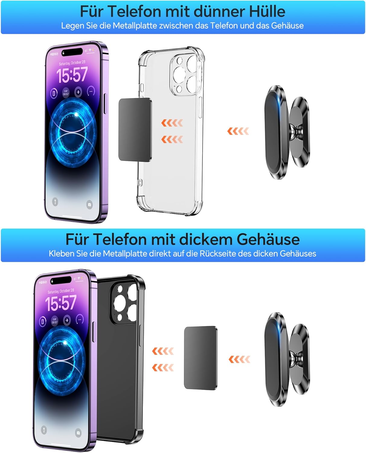 Thumbnail 4 de Coolpow Handyhalterung Auto Magnet 2 Stück