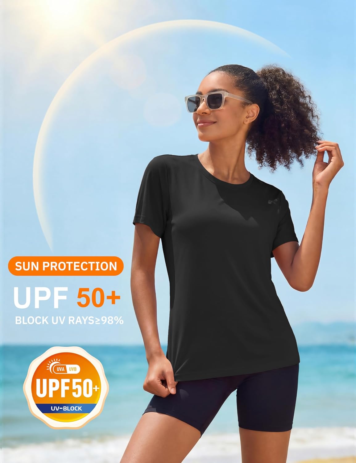 Detalle de MAGCOMSEN Women's UPF 50+ Short Sleeve Rash Guard