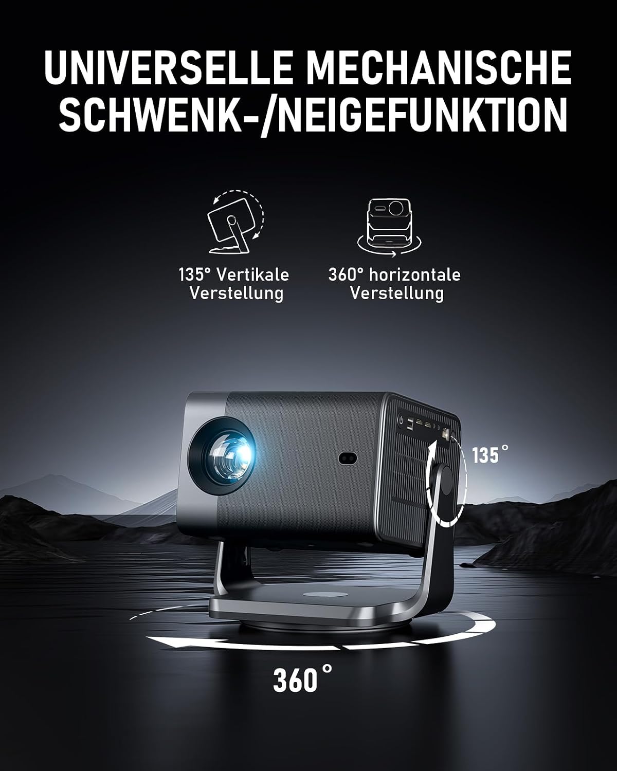 Detalle de Smart Beamer 4K mit Dolby Audio – 4000 ANSI Lumen, Auto Fokus und 6D-Trapezkorrektur