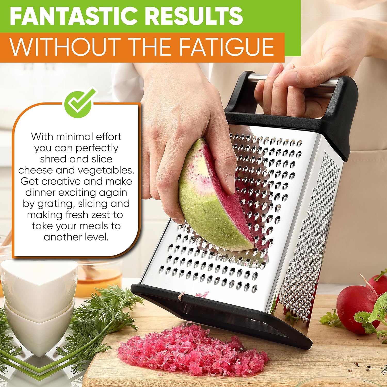 Thumbnail 6 de Spring Chef Cheese Grater 4-Sided 🧀