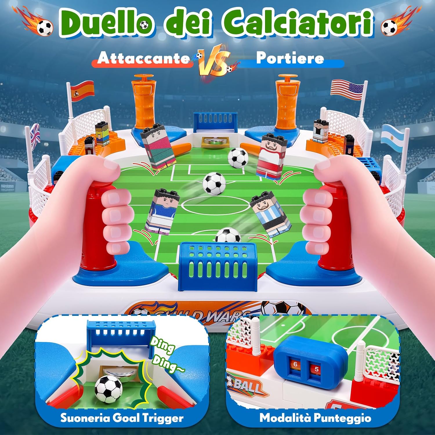 Detalle 2 de Dromlag Regalo Bambino Calcio Balilla 3-9 Anni