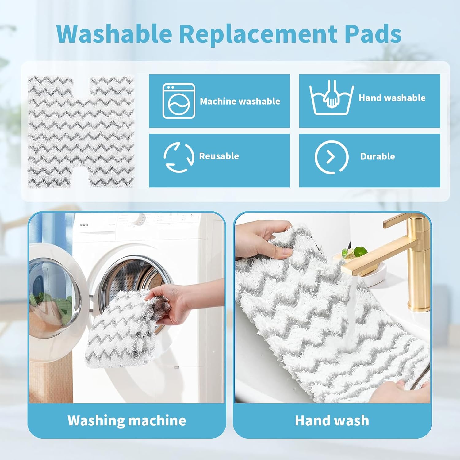 Detalle 2 de 4 Pack S6003UK Replacement Pads for Shark Steam Mop S6001UK / S6003UK Klik n’ Flip