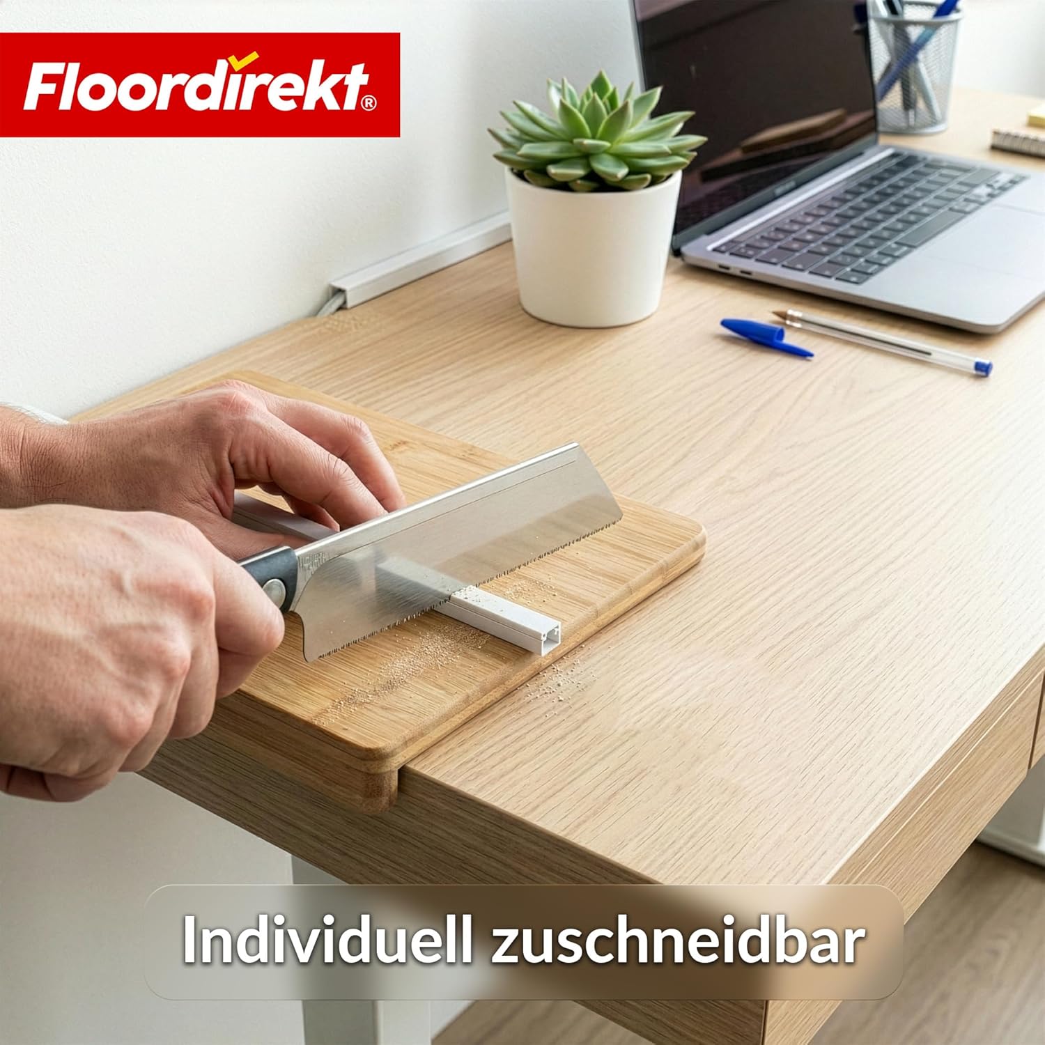 Thumbnail 5 de Floordirekt Kabelkanal Weiß selbstklebend – 1 m, 10 Stück (12×12 mm) – Kabelabdeckung für TV, Wand & Schreibtisch