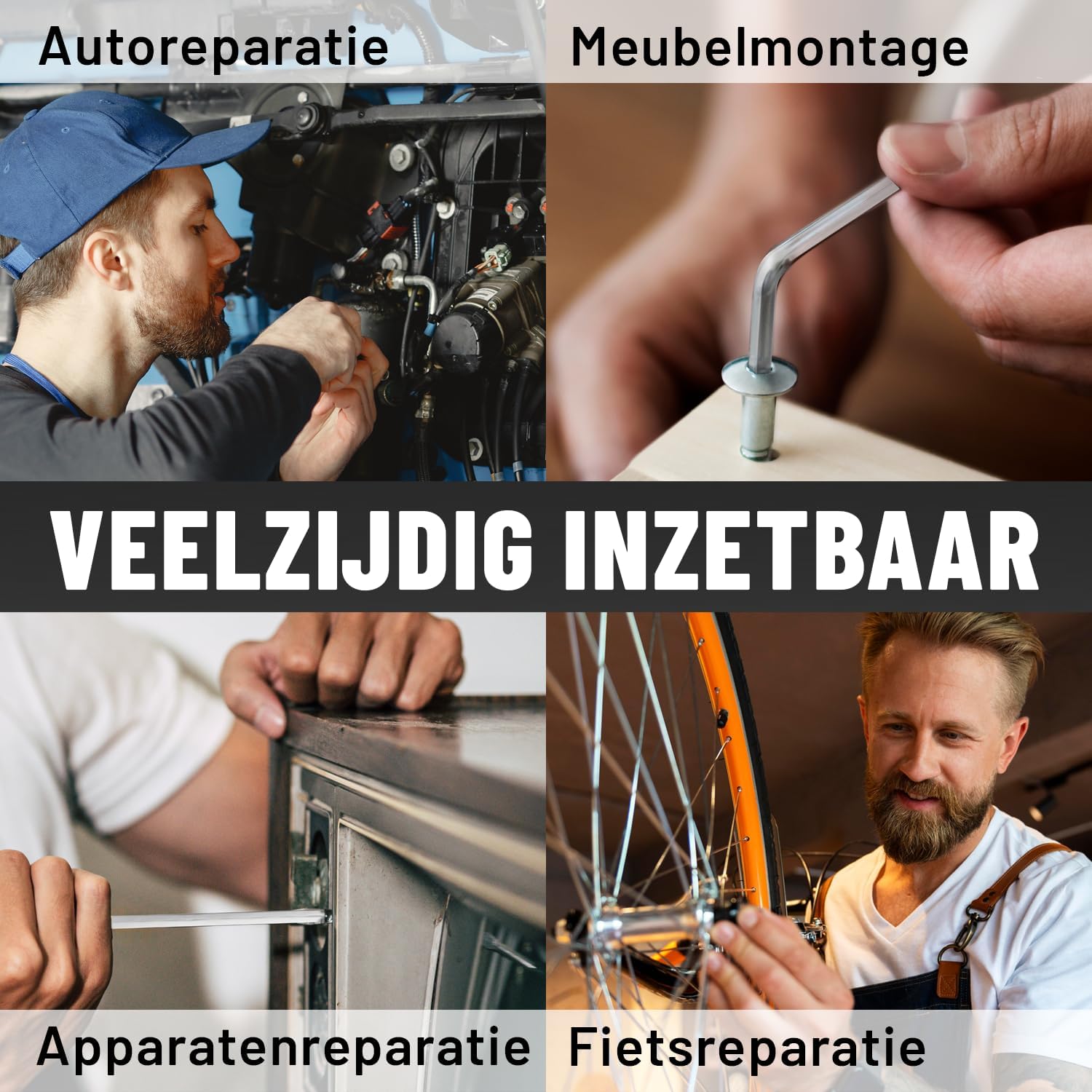 Detalle 2 de greate 101017 inbussleutelset, 13 maten met kogelkop en opklaphouder