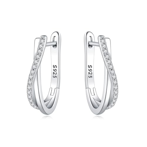 Detalle de Pendientes aro de plata 925 CYMYSS para mujer – aro hipoalergénico de 20 mm y 4 mm de grosor