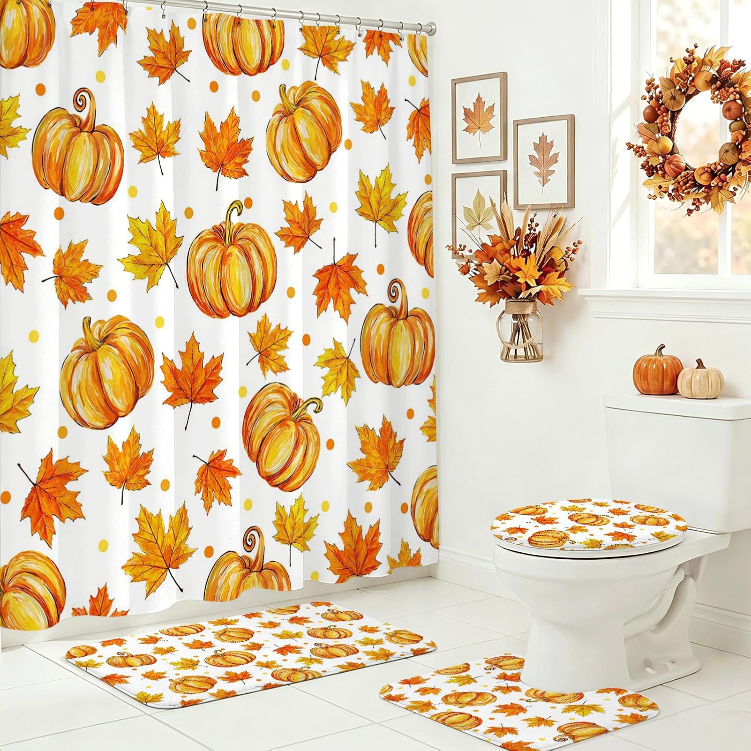 Detalle de Fall Shower Curtain Set, Polyester