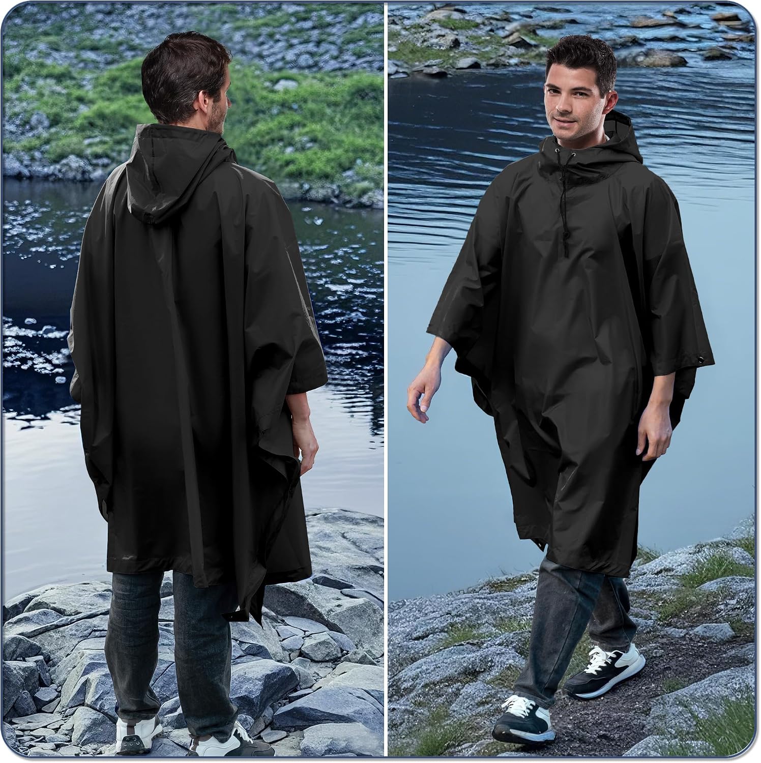 Detalle 2 de Sensong Poncho Pluie Imperméable 3-en-1 Capuche