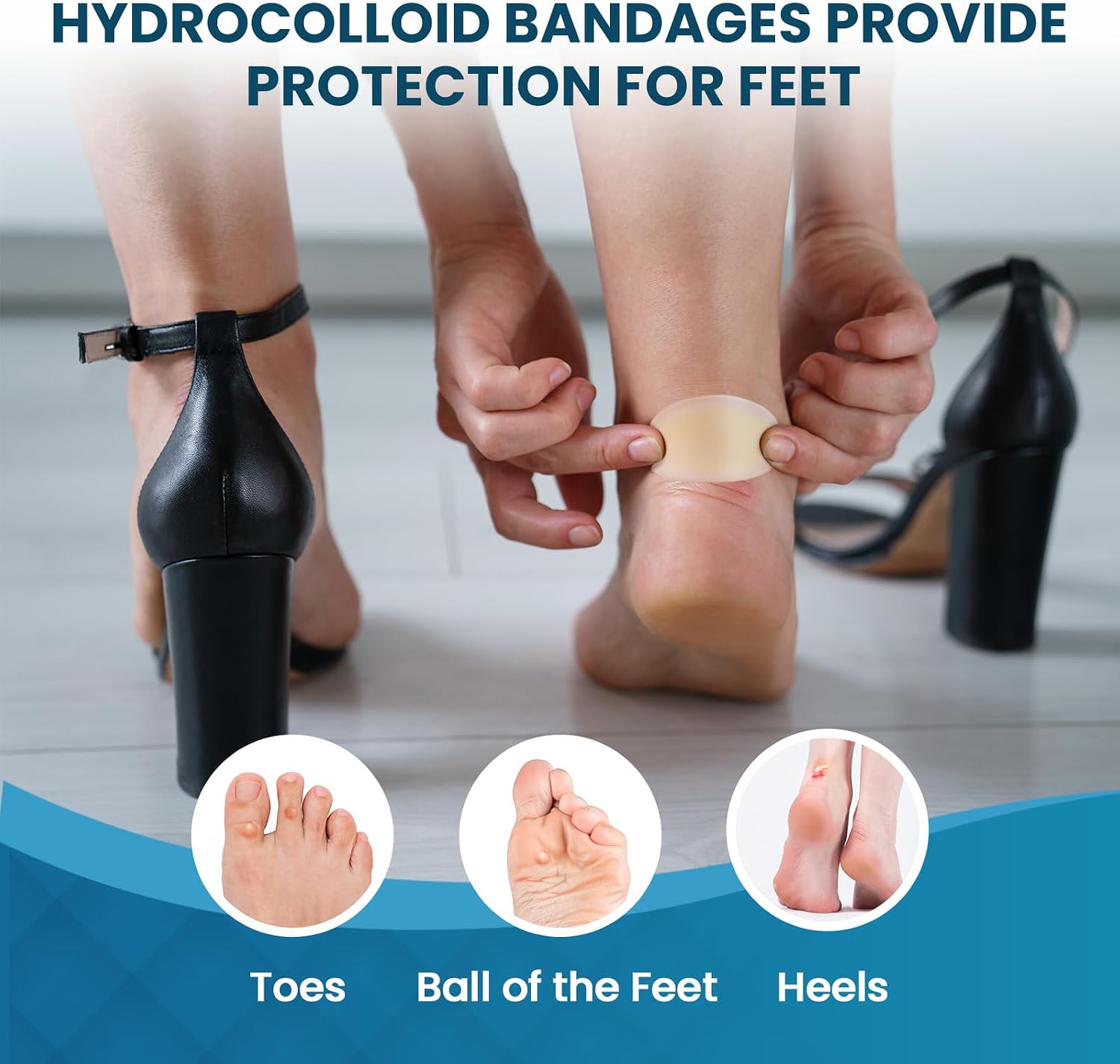 Detalle de Gel Pansement Ampoule – Pansements hydrocolloïdes pour les pieds (21 pièces)